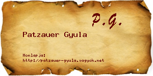Patzauer Gyula névjegykártya